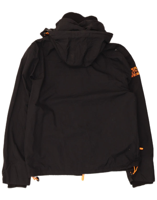 Superdry Mens Graphic kapucnis széldzseki dzseki UK 42 XL fekete nylon
