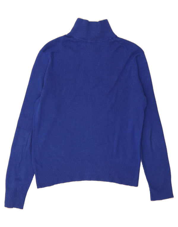 BANANA REPUBLIC Mens Zip Neck Jumper Sweater Small Blue Cotton