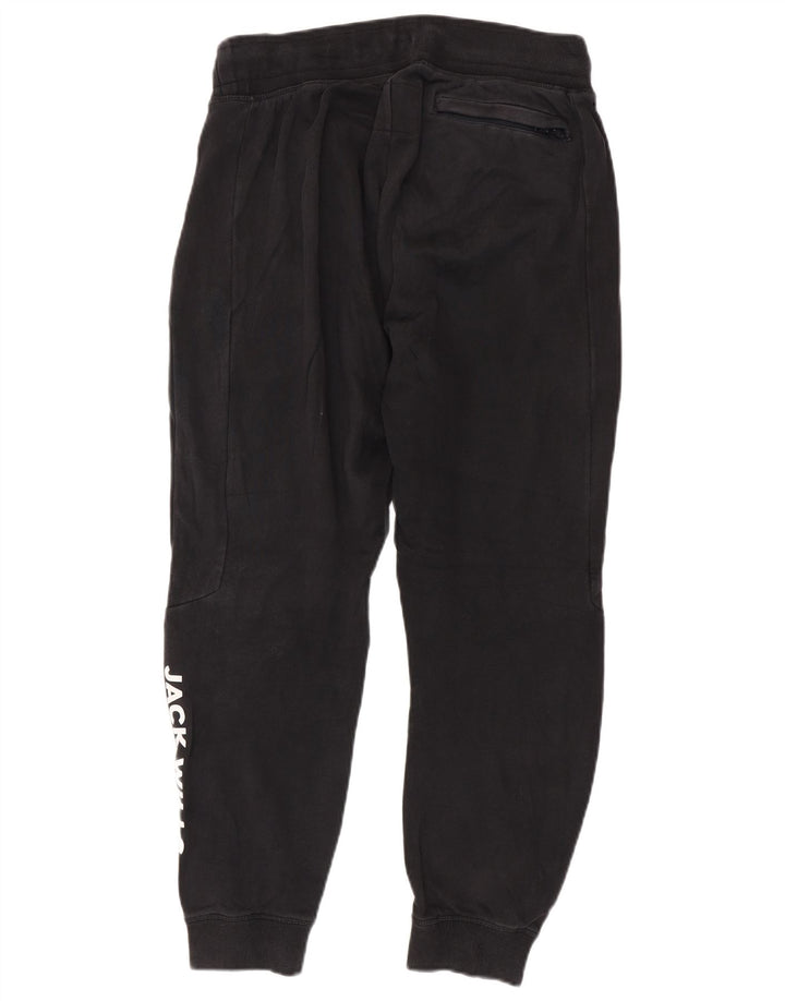Jack Wills Mens Graphic Tracksuit Trousers Joggers Medium Black Cotton