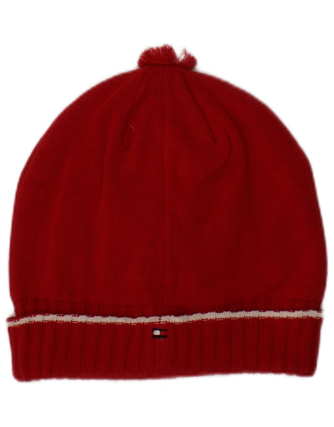 Tommy Hilfiger Womens Knit Beanie Hat Large/XL Red Cotton