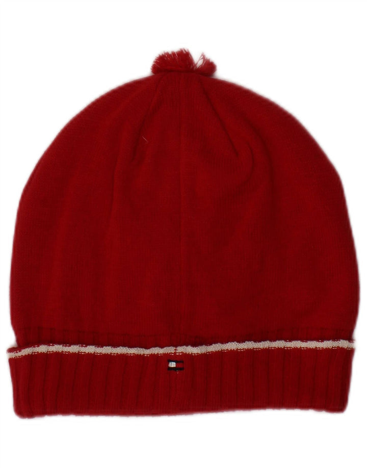 Tommy Hilfiger Womens Knit Beanie Hat Large/XL Red Cotton