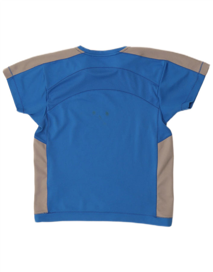 Champion Womens T-Shirt Top UK 14 Large Blue Colourblock Polyester