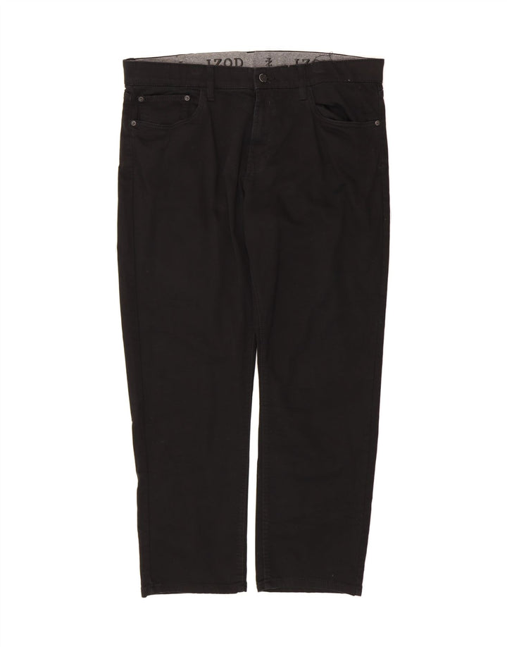 IZOD Mens Regular Fit Casual Trousers W38 L30 Black Cotton Vintage Izod and Second-Hand Izod from Messina Hembry 