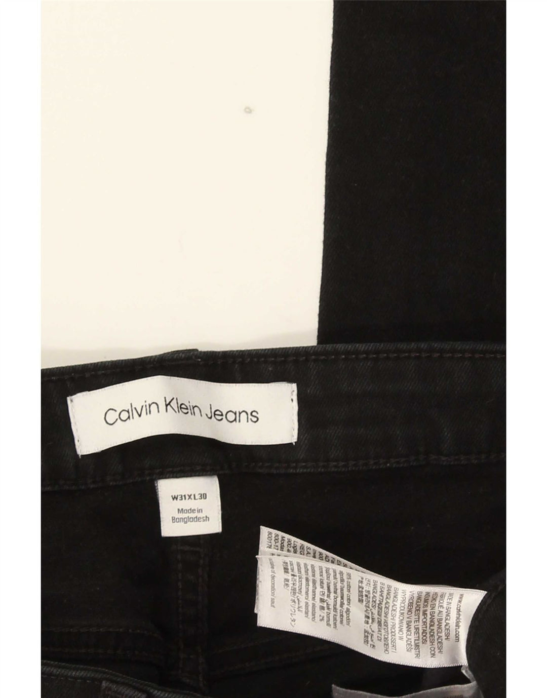 Calvin Klein Mens Slim Jeans W31 L30 Black Cotton