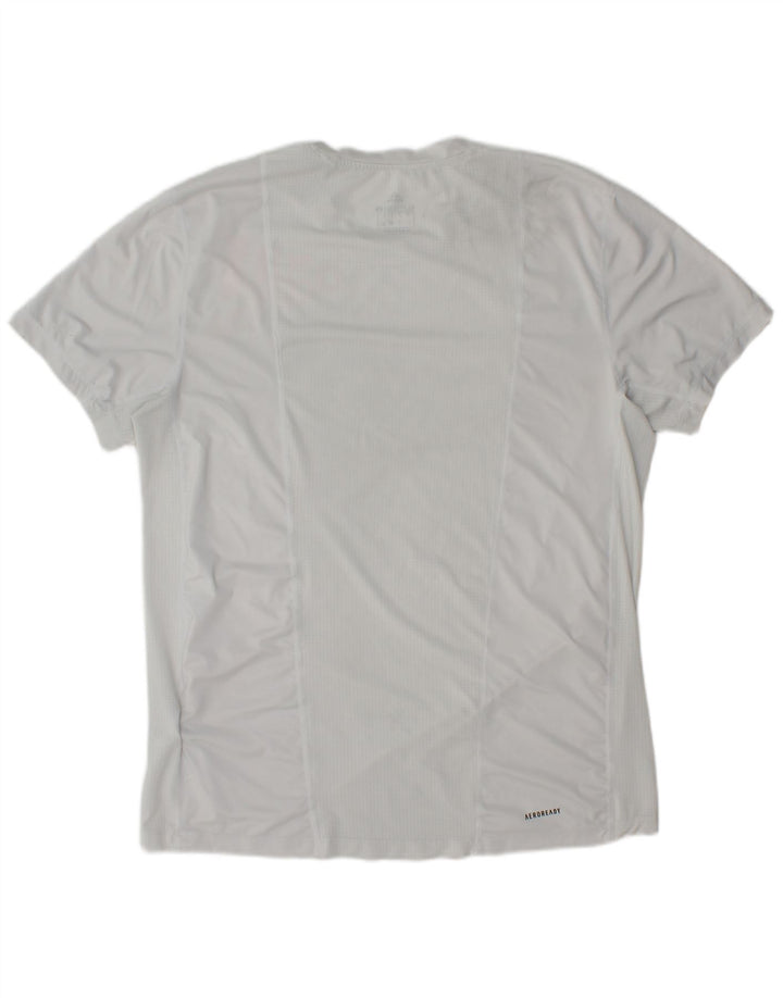 ADIDAS Mens Aeroready Graphic T-Shirt Top Large Grey Polyester