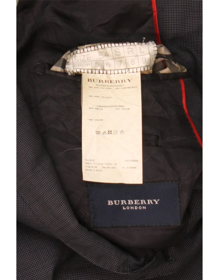 Burberry Mens 2 Button Blazer Jacket Size 54 Large Navy Blue New Wool