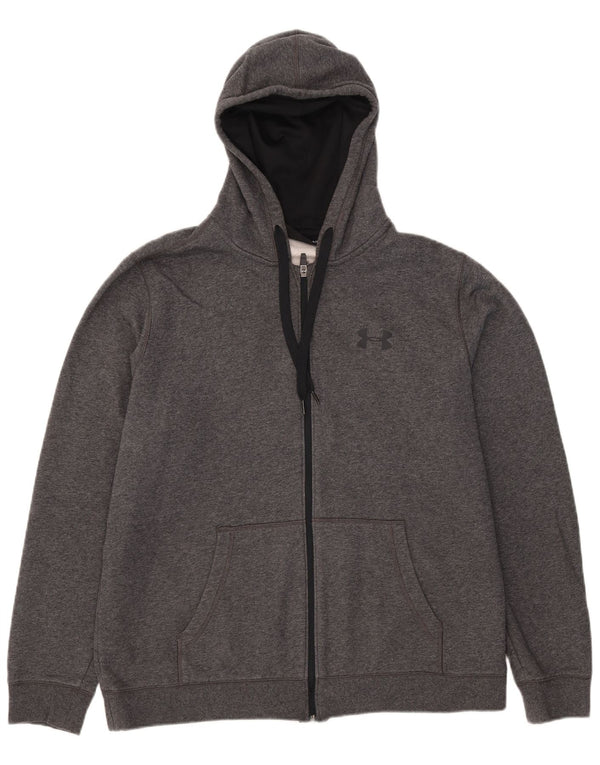 Under Armour Mens Cold Gear Zip Hoodie Sweater XL Grey Cotton