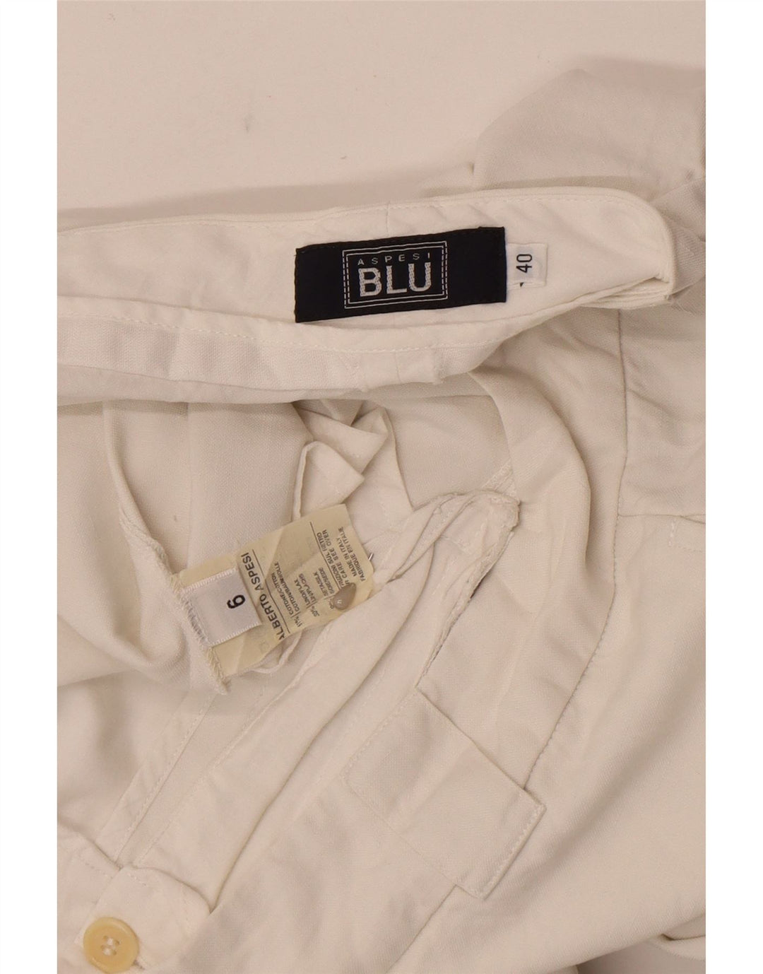 Alberto Aspesi Womens Blu Bootcut Suit Trousers IT 40 Small W27 L31 White