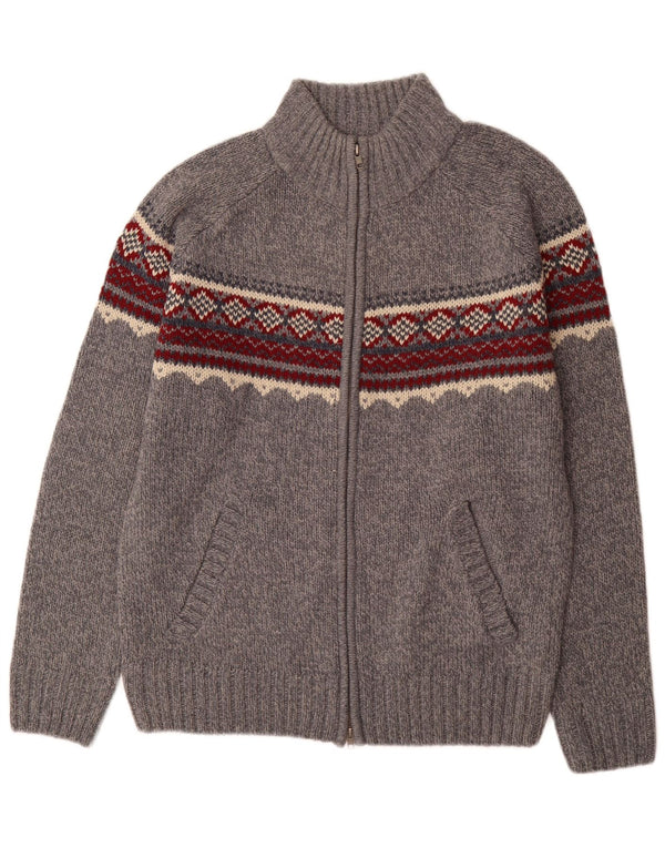 Herod Sport Herre Cardigan Sweater XL Grå Fair Isle Akryl