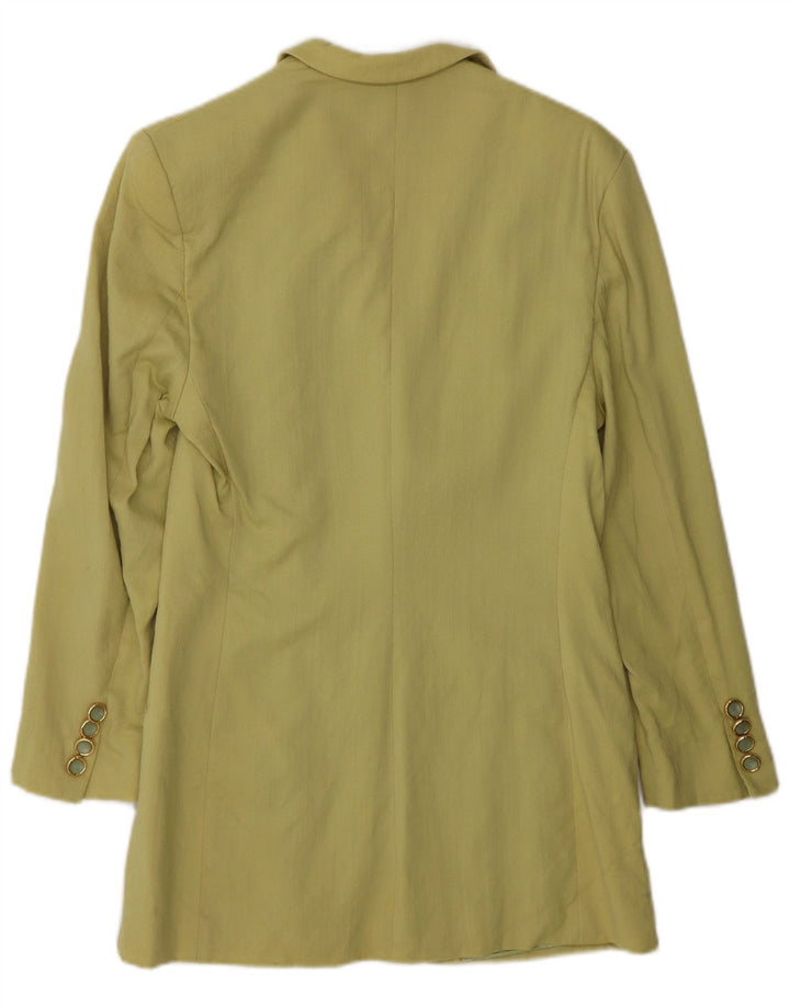 Vintage dame 4-knaps blazerjakke IT 44 Medium Khaki Viscose
