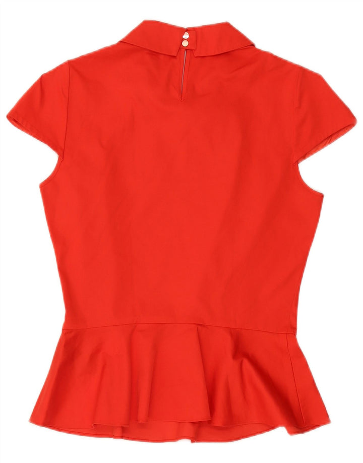TED BAKER Womens Blouse Top Size 2 Small Red Cotton