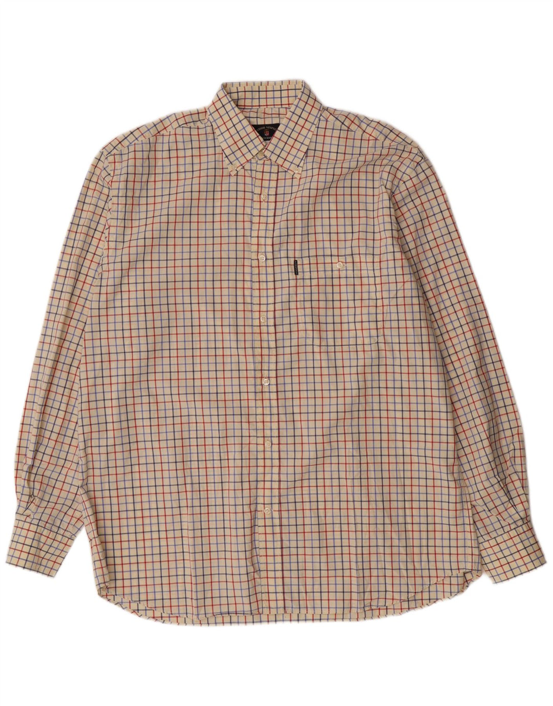 Amerigo Vespucci Mens Shirt XL Off White Check