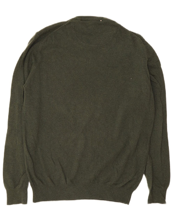 Harmont & Blaine Mens Crew Neck Jumper Sweater Large Green Polyamide