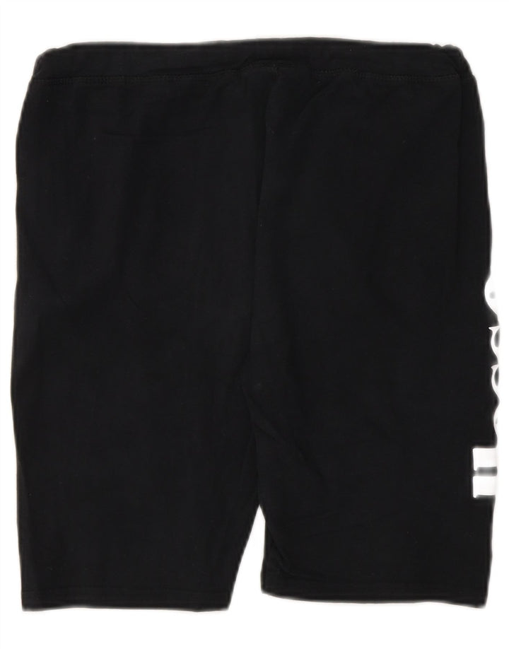 Ellesse Womens Graphic Sport Shorts UK 12 Medium Black Cotton