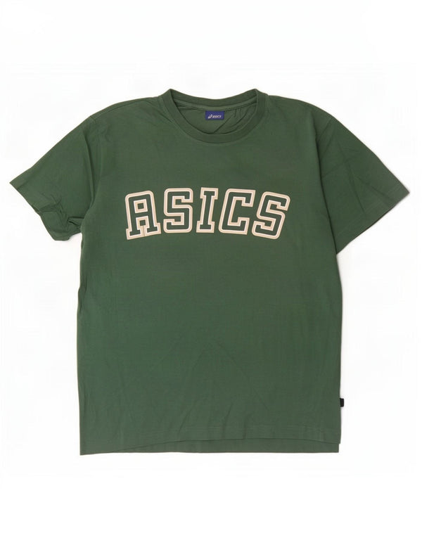 Asics Mens Graphic T-Shirt Top Small Green