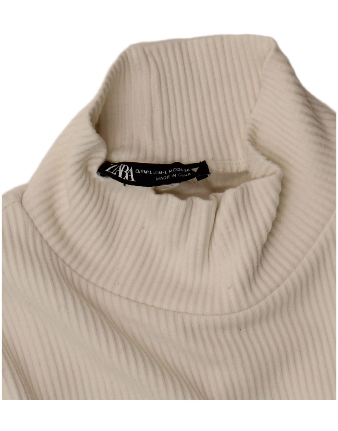 Top corto da donna Zara a maniche lunghe UK 12 bianco medio