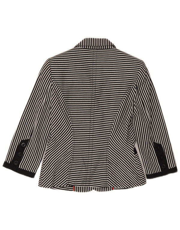 Jasper Conran Damen-Blazerjacke mit 3/4-Ärmeln, Gr. 10, Größe S, Schwarz, Nadelstreifen