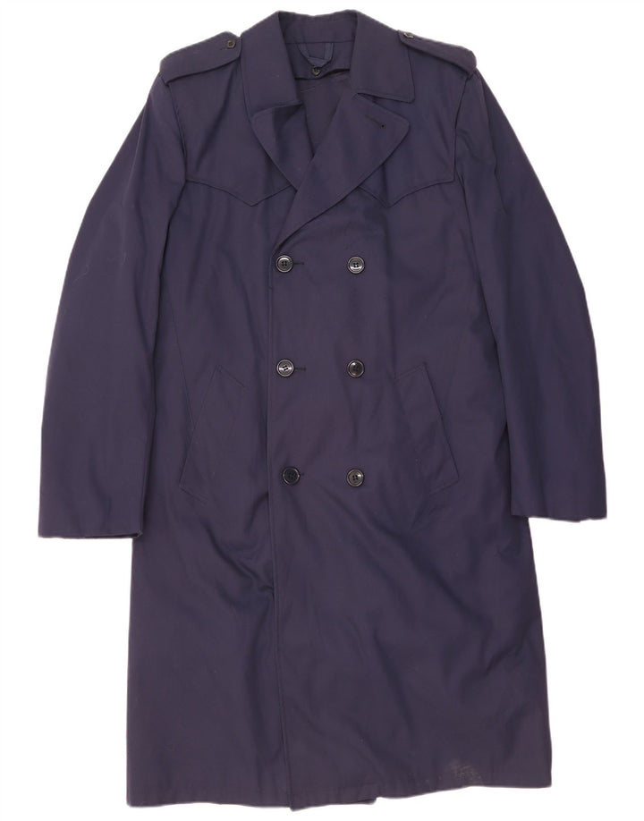 Vintage Mens Trench Coat IT 48 Medium Navy Blue
