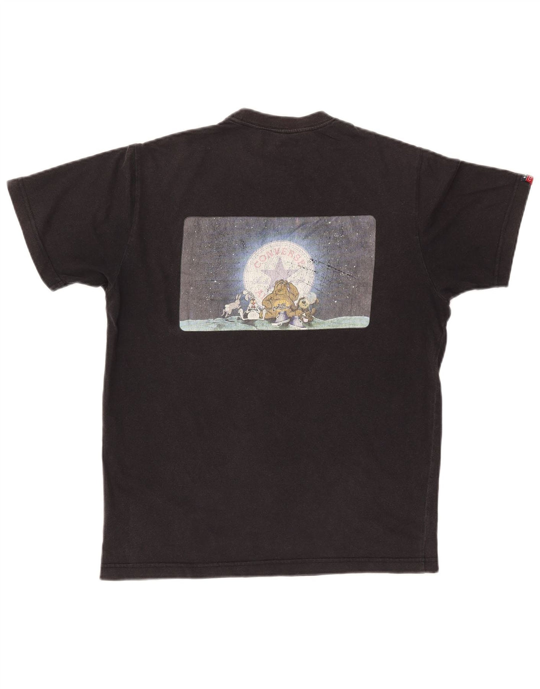 CONVERSE Herre Chuck Taylor Grafisk T-Shirt Top Medium Sort