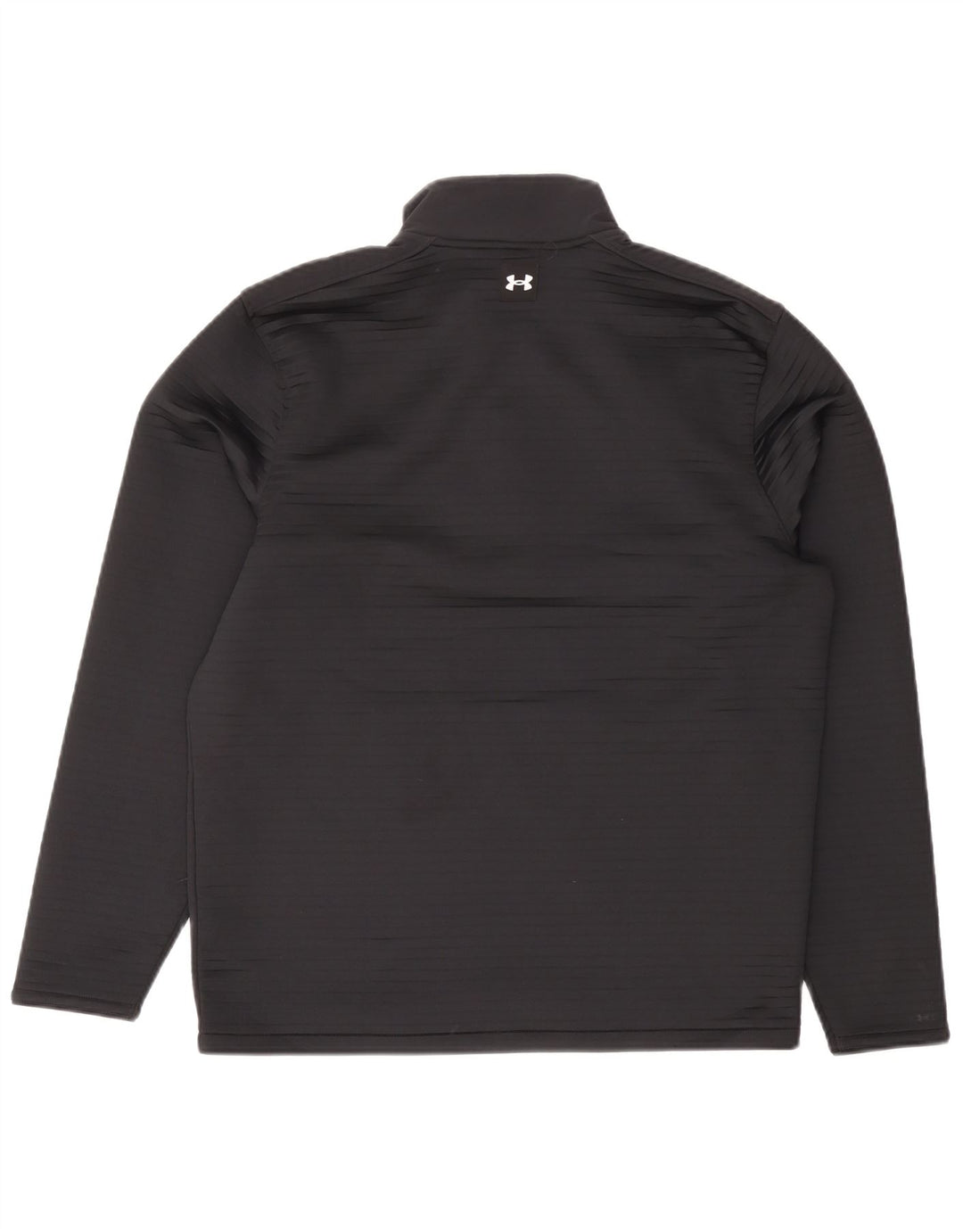 Felpa da uomo Under Armour con collo con zip, maglione medio nero in poliestere