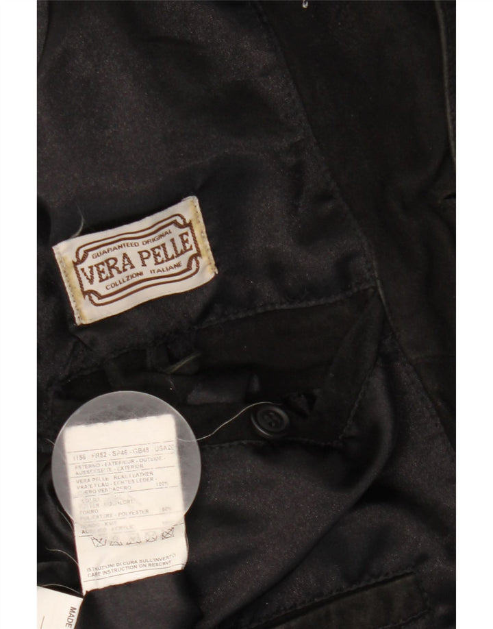 Vintage męska zamszowa kurtka bomber UK 40 duża czarna skóra