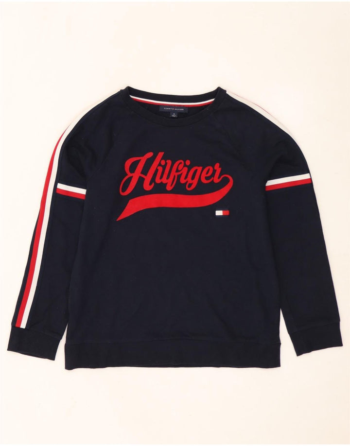 Tommy Hilfiger Sweat-shirt graphique pour femme UK 14 Bleu marine moyen