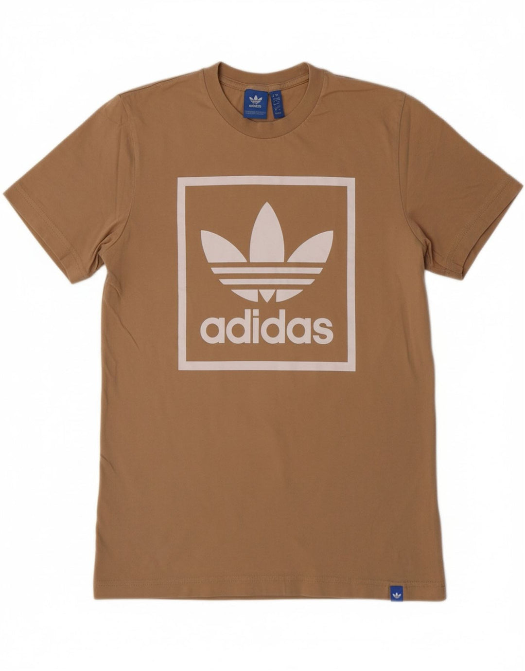 ADIDAS Mens Graphic T-Shirt Top Small Brown Cotton Vintage Adidas and Second-Hand Adidas from Messina Hembry 