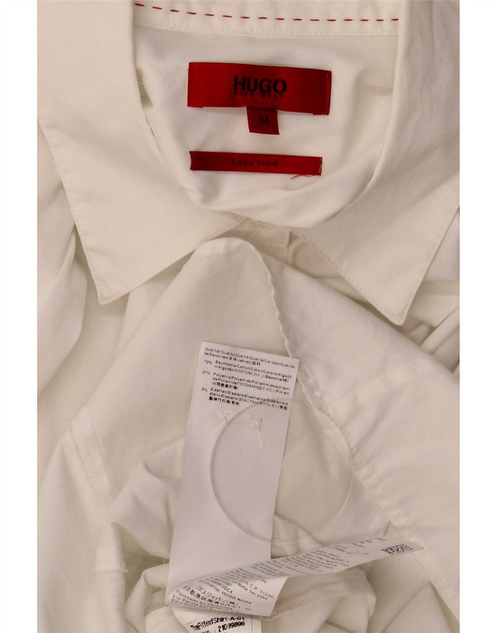 Hugo Boss Womens Shirt EU 34 XS White Cotton