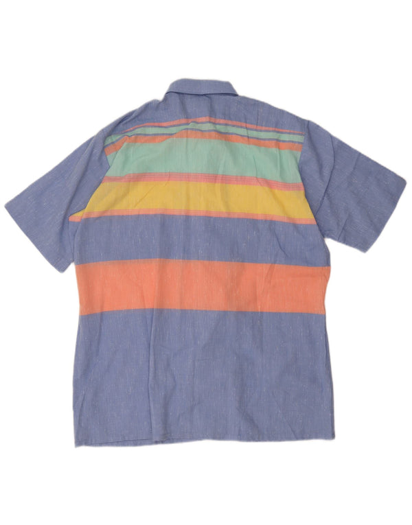 Camicia a maniche corte da uomo Arrow Large in poliestere a righe blu