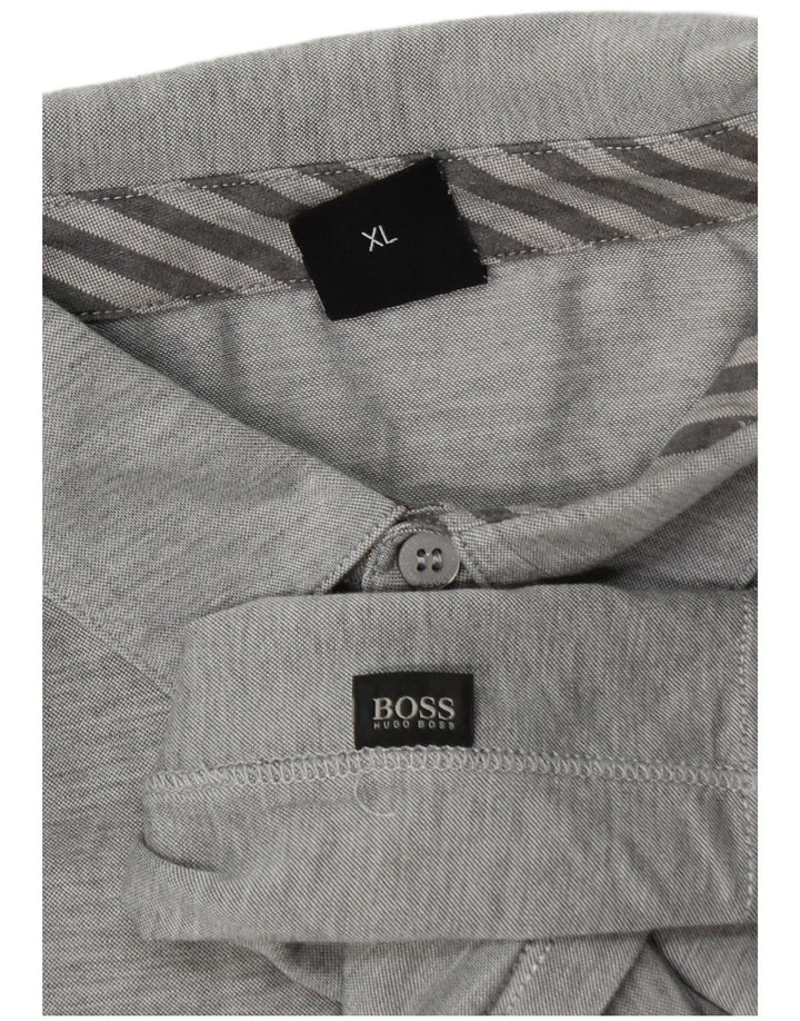 Hugo Boss Mens Polo Shirt XL Grey Flecked