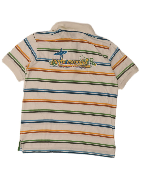Polo Geox da ragazzo Respira Graphic 11-12 anni in cotone a righe bianche