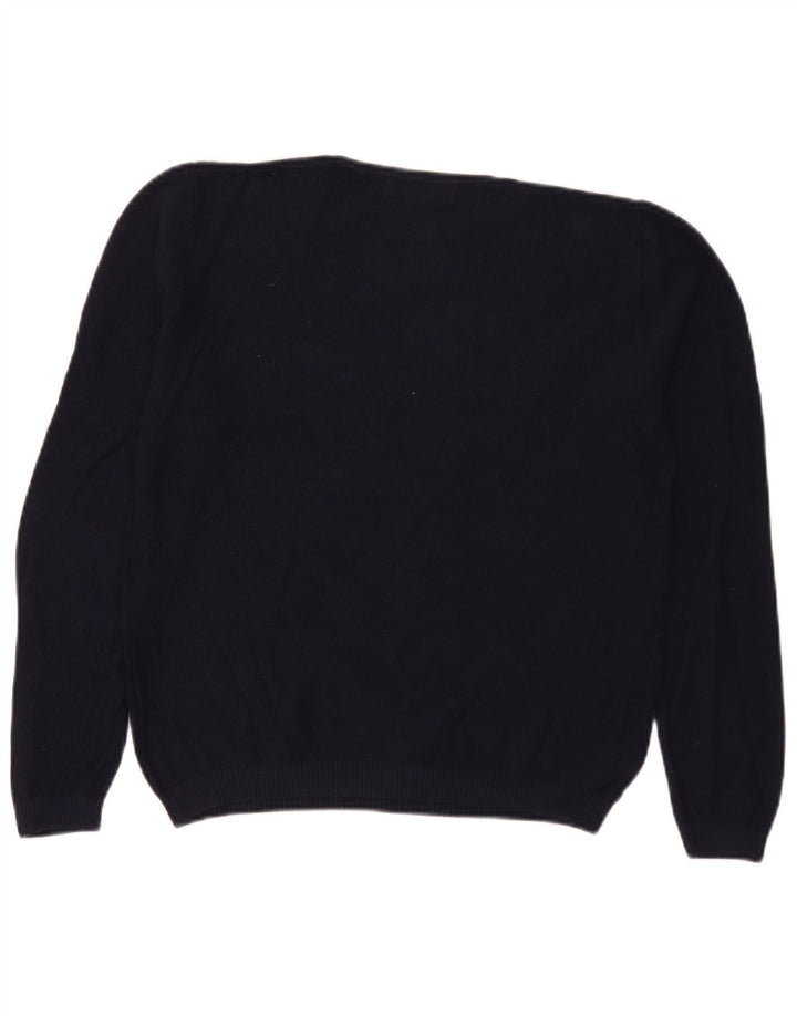 Zara Mens Crew Neck Jumper Sweater Large Navy Blue