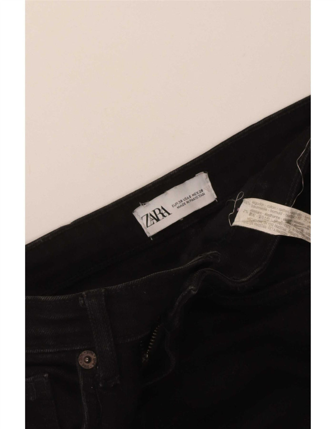 Zara Dame Flared Jeans EU 38 Small W28 L31 Sort Bomuld