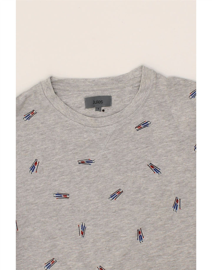 JULES Womens Graphic Sweatshirt Jumper UK 10 Small Grey Cotton Vintage Jules and Second-Hand Jules from Messina Hembry 
