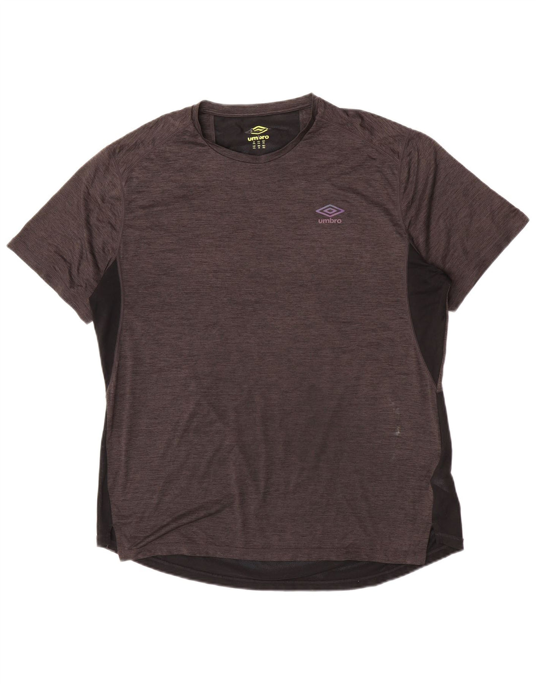 Мужская футболка Umbro Top 2XL серая, полиэстер с цветными блоками
