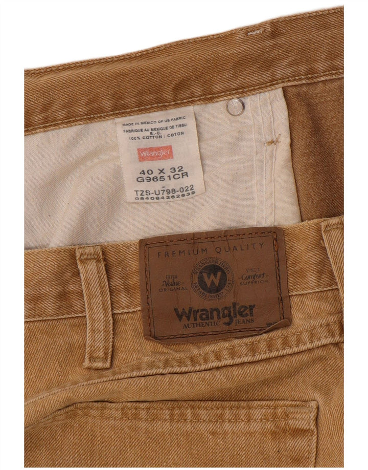 Wrangler Mens Straight Jeans W40 L32  Beige Cotton