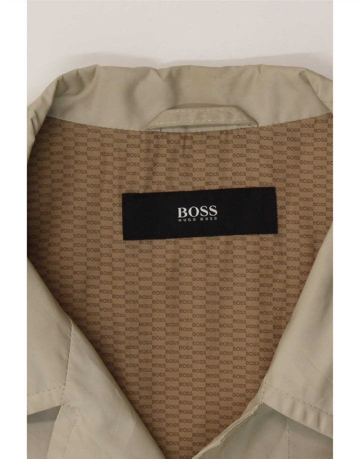 Hugo Boss Mens Trench Coat EU 52 XL Beige Polyamide
