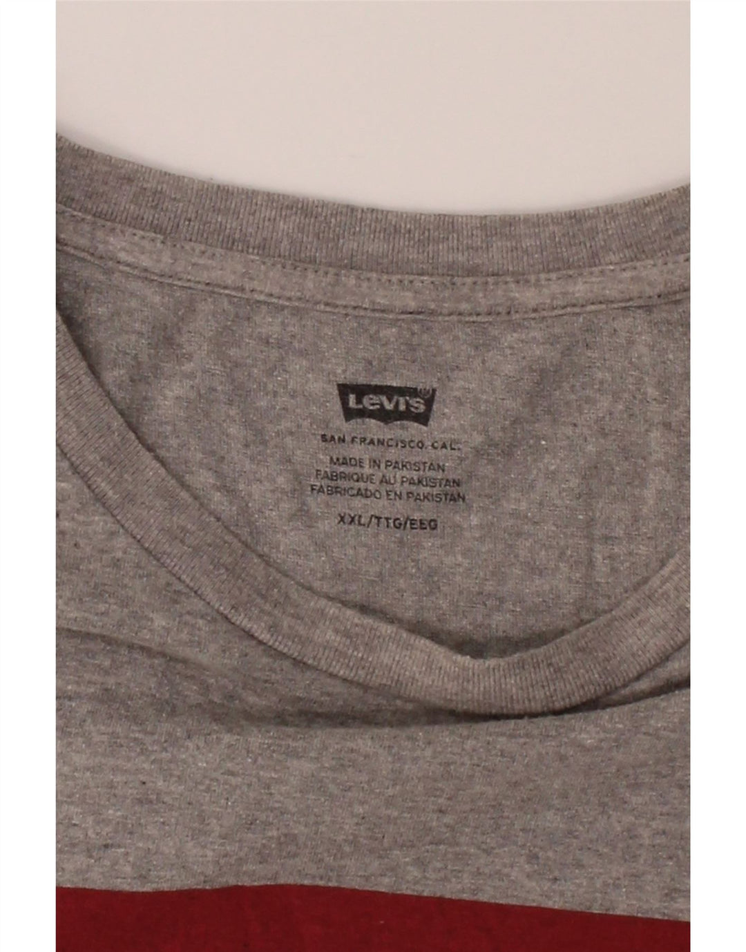 LEVI'S Mens Graphic T-Shirt Top 2XL Grey Cotton Vintage Levi's and Second-Hand Levi's from Messina Hembry 