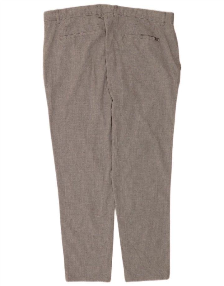 Zara Mens Slim Chino Trousers EU 48 XL W38 L29 Grey Polyester