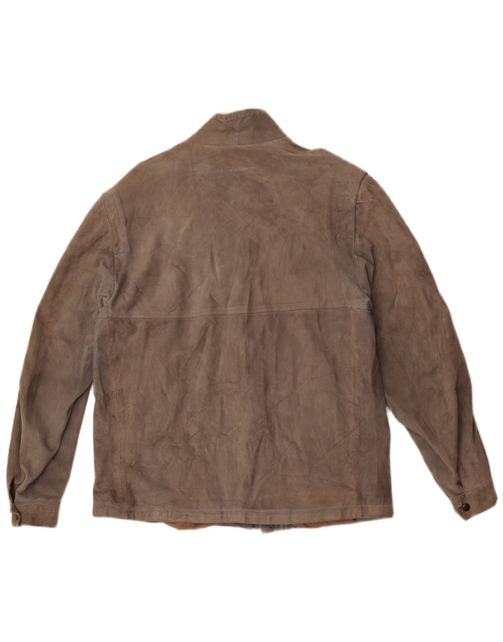 Jaqueta de camurça masculina vintage UK 38 cinza médio
