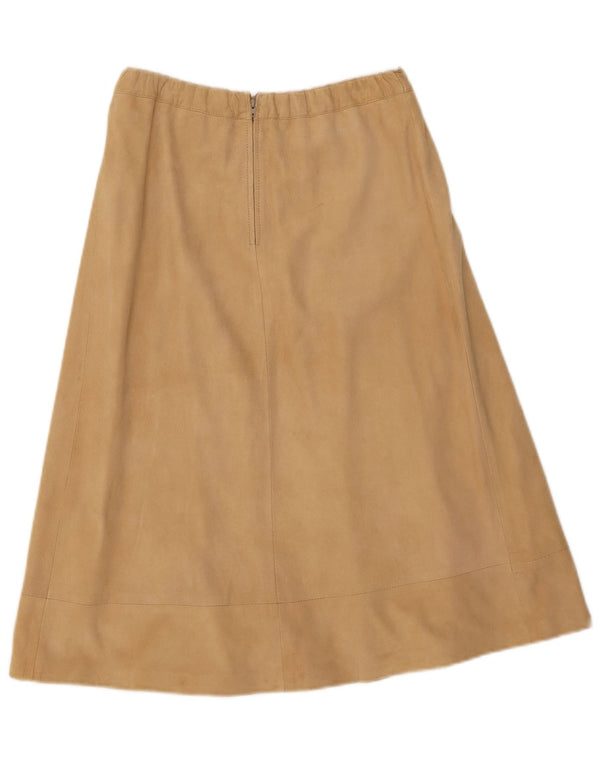 Vintage Womens Suede Skirt W30 Medium Beige Leather