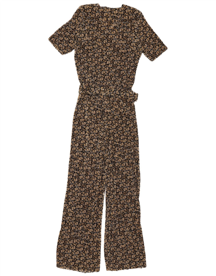 Zara Womens Jumpsuit UK 10 Small  Black Floral