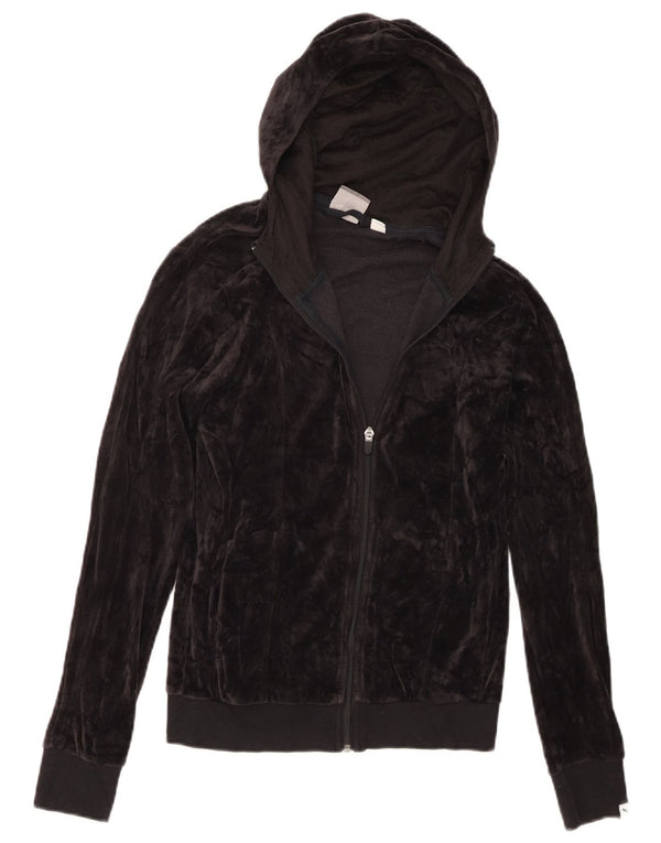 Puma Womens Velvet Zip Hoodie Sweater UK 10 Small Black Cotton