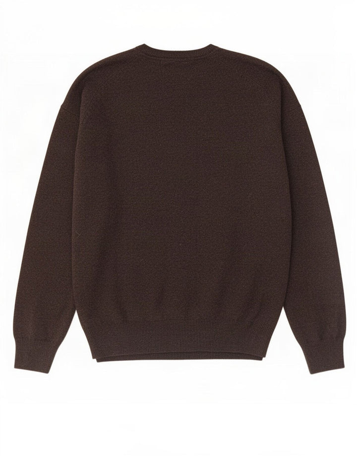 Marks & Spencer Mens Regular Fit V-Neck Jumper Sweater 3XL Brown Wool