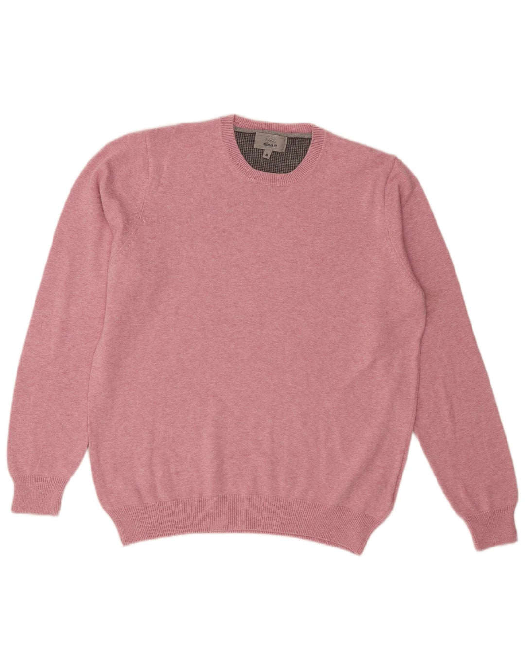 Marks & Spencer Herren-Pullover mit Rundhalsausschnitt, reguläre Passform, Mittelrosa