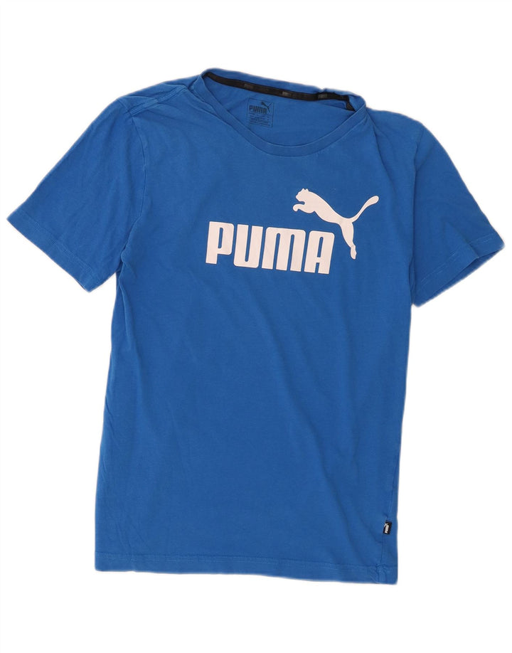 Puma Mens Graphic Graphic T-Shirt Top Small Blue Cotton