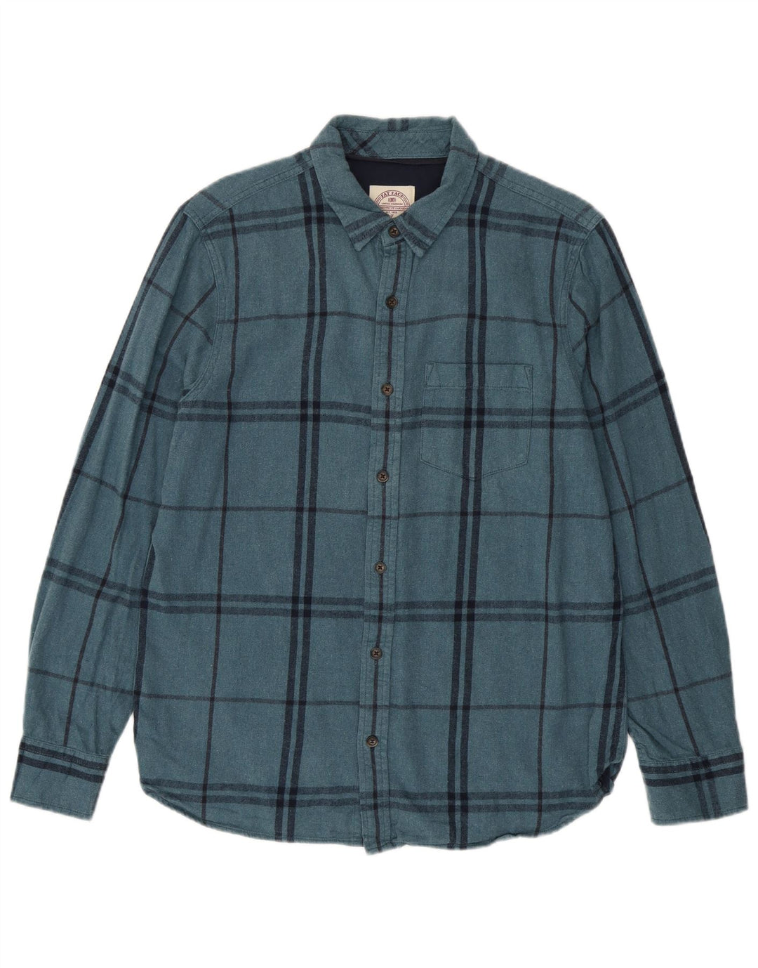 Fat Face Mens Flannel Shirt Medium Blue Plaid Cotton