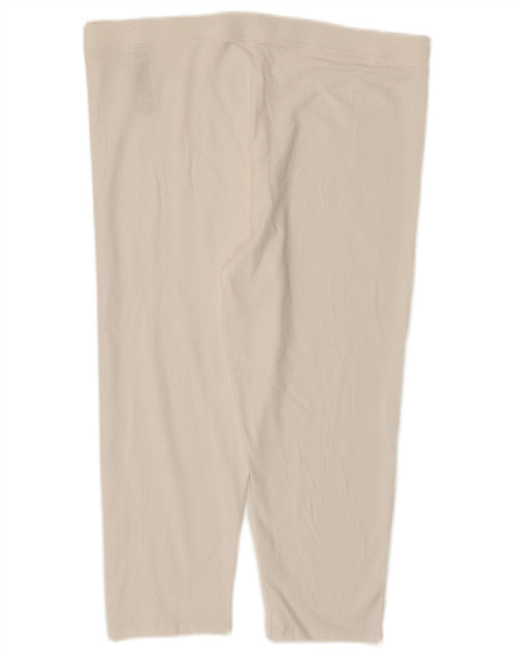 Marks & Spencer Womens Capri Leggings UK 16 Large  White Cotton