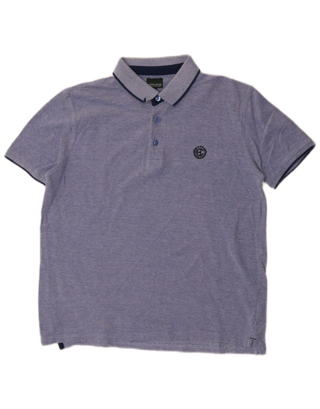 Enrico Coveri Mens Polo Shirt Medium Blue Cotton