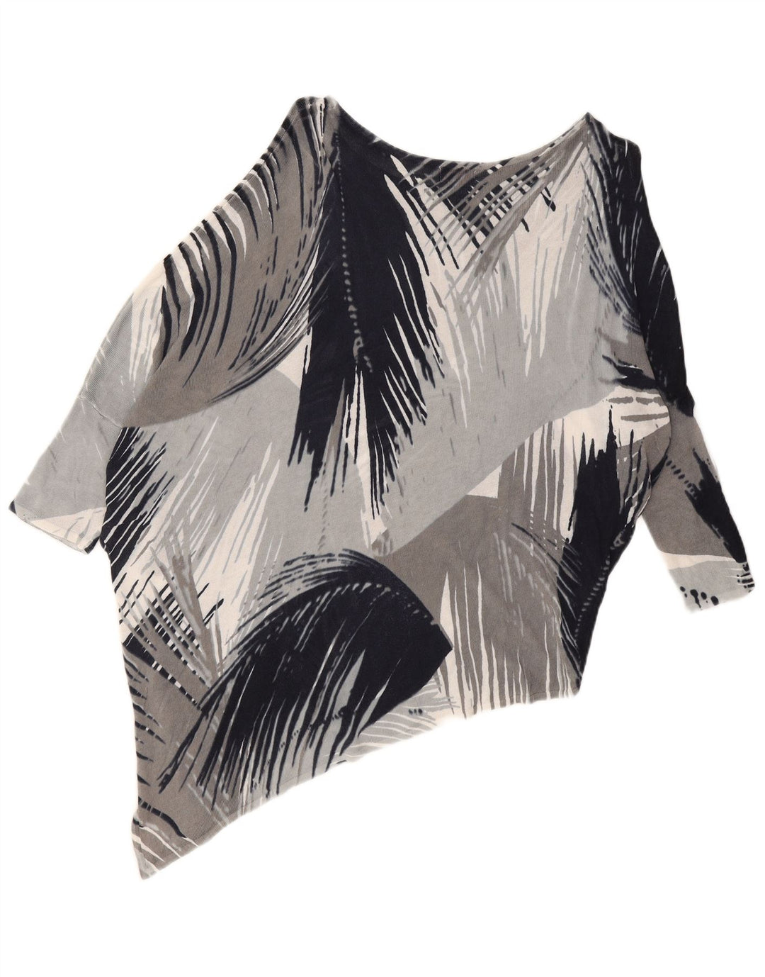 PHASE EIGHT Womens Oversized 1/2 Sleeve Blouse Top UK 10 Small Grey Floral